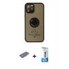 MARSİLYAN™- iPhone 12 Pro Max Kılıf Yörünge Çizgi - Siyah 5D Eko Cam Ekran Koruyucu + Renkli Kamera Lens Koruma Cam - PE