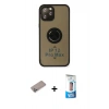 MARSİLYAN™- iPhone 12 Pro Max Kılıf Yörünge Çizgi - Siyah 5D Eko Cam Ekran Koruyucu + Shine Kamera Lens Koruma Cam - SABE