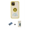MARSİLYAN™- iPhone 12 Pro Max Kılıf Yörünge Çizgi - Siyah 6D Mat Seramik Hayalet Nano Ekran Koruyucu + Shine Kamera Lens Koruma Cam - GD