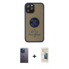 MARSİLYAN™- iPhone 12 Pro Max Kılıf Yörünge Çizgi - Siyah 6D Mat Seramik Hayalet Nano Ekran Koruyucu + Neon Fosforlu Kamera Lens - MI