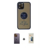 MARSİLYAN™- iPhone 12 Pro Max Kılıf Yörünge Çizgi - Siyah 6D Mat Seramik Hayalet Nano Ekran Koruyucu + Neon Fosforlu Kamera Lens - SI