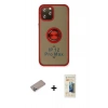 MARSİLYAN™- iPhone 12 Pro Max Kılıf Yörünge Çizgi - Siyah 6D Mat Seramik Hayalet Nano Ekran Koruyucu + Shine Kamera Lens Koruma Cam - SABE