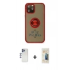 MARSİLYAN™- iPhone 12 Pro Max Kılıf Yörünge Çizgi - Siyah 6D Mat Seramik Hayalet Nano Ekran Koruyucu + Shine Kamera Lens - LT