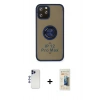 MARSİLYAN™- iPhone 12 Pro Max Kılıf Yörünge Çizgi - Siyah 6D Mat Seramik Hayalet Nano Ekran Koruyucu + Shine Kamera Lens - LT