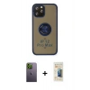 MARSİLYAN™- iPhone 12 Pro Max Kılıf Yörünge Çizgi - Siyah 6D Mat Seramik Hayalet Nano Ekran Koruyucu + Neon Fosforlu Kamera Lens - YL
