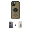 MARSİLYAN™- iPhone 12 Pro Max Kılıf Yörünge Çizgi - Siyah 6D Mat Seramik Hayalet Nano Ekran Koruyucu + Neon Fosforlu Kamera Lens - YL