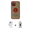 MARSİLYAN™- iPhone 12 Pro Max Kılıf Yörünge Çizgi - Siyah Bilvis Hayalet Cam Ekran Koruyucu + Shine Kamera Lens - LT