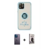 MARSİLYAN™- iPhone 12 Pro Max Kılıf Yörünge Çizgi - Siyah Bilvis Hayalet Cam Ekran Koruyucu + Neon Fosforlu Kamera Lens - MI