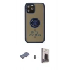 MARSİLYAN™- iPhone 12 Pro Max Kılıf Yörünge Çizgi - Siyah Bilvis Hayalet Cam Ekran Koruyucu + Renkli Kamera Lens Koruma Cam - MI