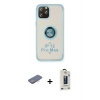 MARSİLYAN™- iPhone 12 Pro Max Kılıf Yörünge Çizgi - Siyah Bilvis Hayalet Cam Ekran Koruyucu + Renkli Kamera Lens Koruma Cam - PE