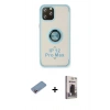 MARSİLYAN™- iPhone 12 Pro Max Kılıf Yörünge Çizgi - Siyah Bilvis Hayalet Cam Ekran Koruyucu + Shine Kamera Lens Koruma Cam - PE