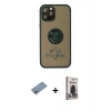 MARSİLYAN™- iPhone 12 Pro Max Kılıf Yörünge Çizgi - Siyah Bilvis Hayalet Cam Ekran Koruyucu + Shine Kamera Lens Koruma Cam - PE