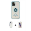 MARSİLYAN™- iPhone 12 Pro Max Kılıf Yörünge Çizgi - Siyah Joko 5D Cam + Shine Kamera Lens - LT