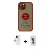 MARSİLYAN™- iPhone 12 Pro Max Kılıf Yörünge Çizgi - Siyah Joko 5D Cam + Shine Kamera Lens - LT
