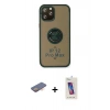 MARSİLYAN™- iPhone 12 Pro Max Kılıf Yörünge Çizgi - Siyah Joko 5D Cam + Renkli Kamera Lens Koruma Cam - TU