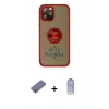 MARSİLYAN™- iPhone 12 Pro Max Kılıf Yörünge Çizgi - Siyah Joko Magic 5D Cam + Metal Kamera Lens Koruma Cam - GD