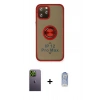 MARSİLYAN™- iPhone 12 Pro Max Kılıf Yörünge Çizgi - Siyah Joko Magic 5D Cam + Neon Fosforlu Kamera Lens - YL