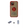 MARSİLYAN™- iPhone 12 Pro Max Kılıf Yörünge Çizgi - Siyah Joko Magic 5D Cam + Renkli Kamera Lens Koruma Cam - PE