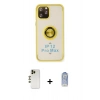 MARSİLYAN™- iPhone 12 Pro Max Kılıf Yörünge Çizgi - Siyah Joko Magic 5D Cam + Shine Kamera Lens - GD