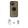 MARSİLYAN™- iPhone 12 Pro Max Kılıf Yörünge Çizgi - Siyah Joko Magic 5D Cam + Shine Kamera Lens - GD