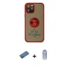 MARSİLYAN™- iPhone 12 Pro Max Kılıf Yörünge Çizgi - Siyah Joko Magic 5D Cam + Shine Kamera Lens Koruma Cam - GD