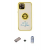 MARSİLYAN™- iPhone 12 Pro Max Kılıf Yörünge Çizgi - Siyah Joko Magic 5D Cam + Shine Kamera Lens Koruma Cam - SABE