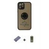 MARSİLYAN™- iPhone 12 Pro Max Kılıf Yörünge Çizgi - Siyah Joko Magic 5D Hayalet Cam + Metal Kamera Lens Koruma Cam - GD