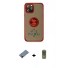 MARSİLYAN™- iPhone 12 Pro Max Kılıf Yörünge Çizgi - Siyah Joko Magic 5D Hayalet Cam + Metal Kamera Lens Koruma Cam - KI