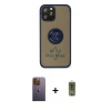 MARSİLYAN™- iPhone 12 Pro Max Kılıf Yörünge Çizgi - Siyah Joko Magic 5D Hayalet Cam + Neon Fosforlu Kamera Lens - SI