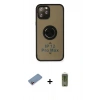 MARSİLYAN™- iPhone 12 Pro Max Kılıf Yörünge Çizgi - Siyah Joko Magic 5D Hayalet Cam + Shine Kamera Lens Koruma Cam - PE