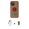 MARSİLYAN™- iPhone 12 Pro Max Kılıf Yörünge Çizgi - Siyah Joko Magic 5D Hayalet Cam + Shine Kamera Lens - LT