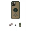 MARSİLYAN™- iPhone 12 Pro Max Kılıf Yörünge Çizgi - Siyah Joko Magic 5D Hayalet Cam + Sierra Blue Shine Kamera Lens Koruma Cam