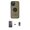 MARSİLYAN™- iPhone 12 Pro Max Kılıf Yörünge Çizgi - Siyah Joko Magic 5D Hayalet Cam + Neon Fosforlu Kamera Lens - YL
