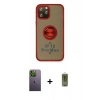 MARSİLYAN™- iPhone 12 Pro Max Kılıf Yörünge Çizgi - Siyah Joko Magic 5D Hayalet Cam + Neon Fosforlu Kamera Lens - YL