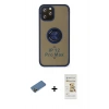 MARSİLYAN™- iPhone 12 Pro Max Kılıf Yörünge Çizgi - Siyah Mat Seramik Nano Ekran Koruyucu + Shine Kamera Lens Koruma Cam - GD