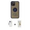 MARSİLYAN™- iPhone 12 Pro Max Kılıf Yörünge Çizgi - Siyah Mat Seramik Nano Ekran Koruyucu + Shine Kamera Lens - LT