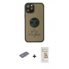 MARSİLYAN™- iPhone 12 Pro Max Kılıf Yörünge Çizgi - Siyah Mat Seramik Nano Ekran Koruyucu + Renkli Kamera Lens Koruma Cam - SI
