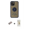 MARSİLYAN™- iPhone 12 Pro Max Kılıf Yörünge Çizgi - Siyah Mat Seramik Nano Ekran Koruyucu + Shine Kamera Lens Koruma Cam - SABE