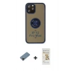 MARSİLYAN™- iPhone 12 Pro Max Kılıf Yörünge Çizgi - Siyah Mat Seramik Nano Ekran Koruyucu + Shine Kamera Lens Koruma Cam - SH