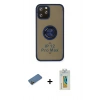 MARSİLYAN™- iPhone 12 Pro Max Kılıf Yörünge Çizgi - Siyah Polymer Nano Ekran Koruyucu + Shine Kamera Lens Koruma Cam - GD