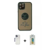 MARSİLYAN™- iPhone 12 Pro Max Kılıf Yörünge Çizgi - Siyah Polymer Nano Ekran Koruyucu + Shine Kamera Lens - LT