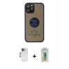 MARSİLYAN™- iPhone 12 Pro Max Kılıf Yörünge Çizgi - Siyah Polymer Nano Ekran Koruyucu + Shine Kamera Lens - LT