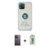 MARSİLYAN™- iPhone 12 Pro Max Kılıf Yörünge Çizgi - Siyah Polymer Nano Ekran Koruyucu + Neon Fosforlu Kamera Lens - SI