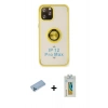MARSİLYAN™- iPhone 12 Pro Max Kılıf Yörünge Çizgi - Siyah Polymer Nano Ekran Koruyucu + Shine Kamera Lens Koruma Cam - MI