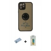 MARSİLYAN™- iPhone 12 Pro Max Kılıf Yörünge Çizgi - Siyah Polymer Nano Ekran Koruyucu + Shine Kamera Lens Koruma Cam - MI