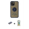 MARSİLYAN™- iPhone 12 Pro Max Kılıf Yörünge Çizgi - Siyah Polymer Nano Ekran Koruyucu + Renkli Kamera Lens Koruma Cam - TU