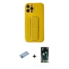 MARSİLYAN™- iPhone 12 Pro Max Kılıf Yörünge Yansıma - Şeffaf 360 Full Body Arka Koruyucu + Shine Kamera Lens Koruma Cam - MI