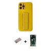 MARSİLYAN™- iPhone 12 Pro Max Kılıf Yörünge Yansıma - Şeffaf 360 Full Body Arka Koruyucu + Shine Kamera Lens Koruma Cam - SABE