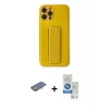 MARSİLYAN™- iPhone 12 Pro Max Kılıf Yörünge Yansıma - Şeffaf Royal Nano Ekran Koruyucu + Renkli Kamera Lens Koruma Cam - MI