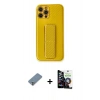 MARSİLYAN™- iPhone 12 Pro Max Kılıf Yörünge Yansıma - Şeffaf Temperli Cam Ekran Koruyucu + Metal Kamera Lens Koruma Cam - GS